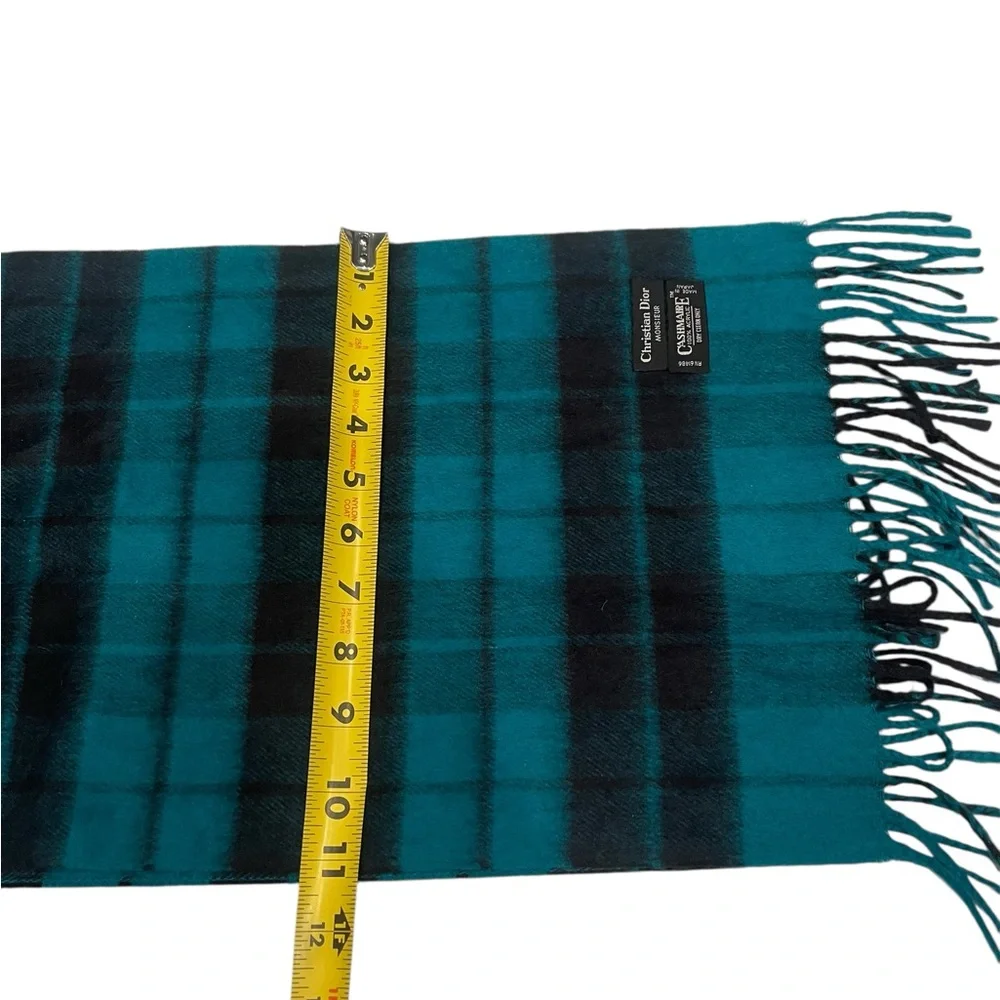 Christian Dior Vintage Cashmere Checkered Scarf Size: ONE SIZE